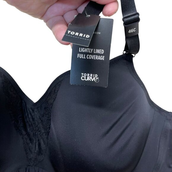 NEW Torrid Curve Lightly Lined Underwire T-shirt Bra Size 46C Black - Picture 3 of 8